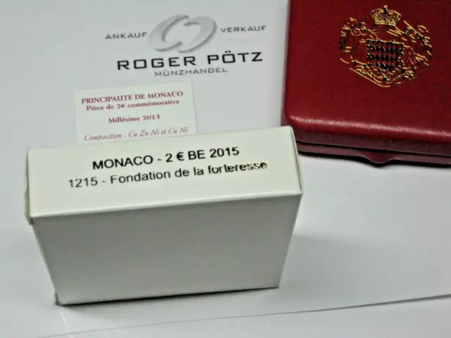 Münz Etui Schleife und Echtheitszertifikat für 2 Euro Monaco Schloss 2015 Top