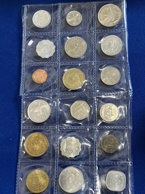 Lot Of 18 Coins Arab Countries Egypt, Iraq,saudi, Uae And More Unc Mostly