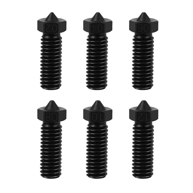 Hardened Steel Nozzle for 3D Printer Printhead Nozzles 0.2/0.4/0.6/0.8/1.0/1.2mm