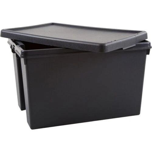 WHAM BAM GREY Heavy Duty Plastic Storage Box Boxes With Lids Recycled Plastic £12.79 PicClick UK