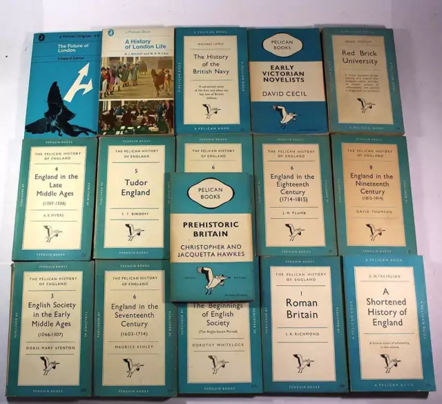 15 PELICAN BOOKS on HISTORY OF ENGLAND, British, Penguin, Medieval, English