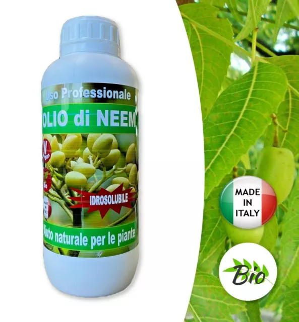 Olio di Neem - insetticida naturale biologico solubile in acqua - 1 litro
