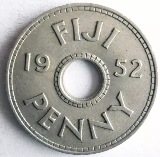 1952 FIJI PENNY - Excellent Collectible Coin - FREE SHIP - Bin #169