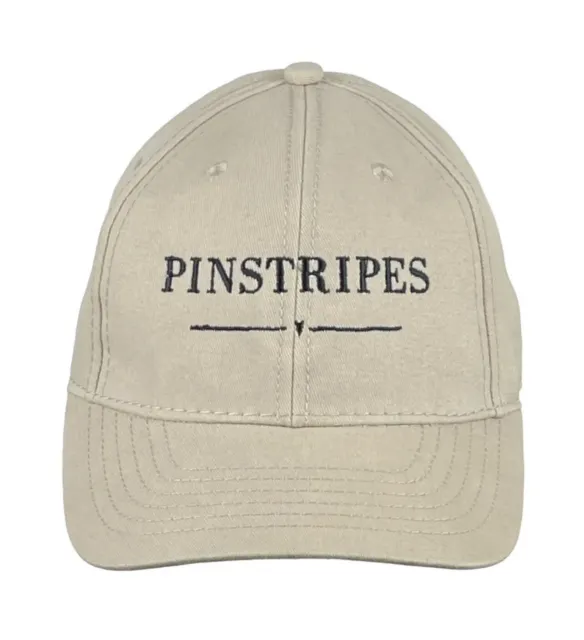 Pinstripes Bistro Beige Strapback Hat Adjustable Cotton Baseball Cap