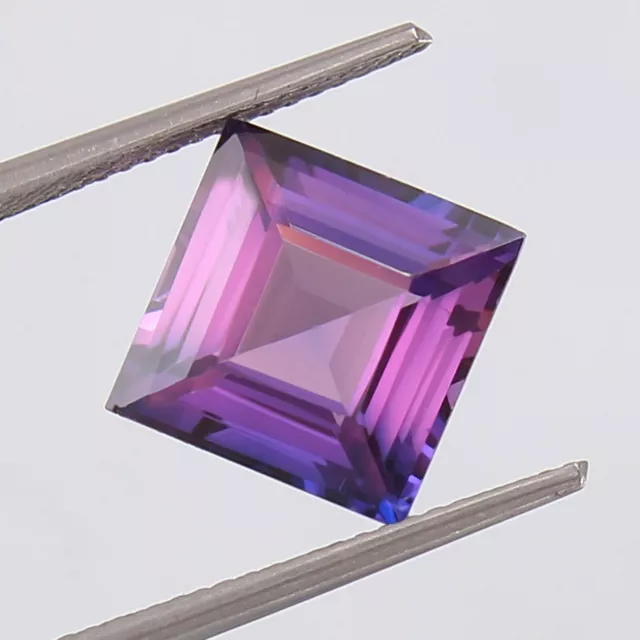 AAA Natural Bi Color Ceylon Purple Sapphire Loose Square Cut Gemstone 10x10 MM