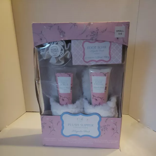 NUEVO Adonna Peluche Colección Zapatillas - Magnolia Melocotón - Talla Pequeña 5-6