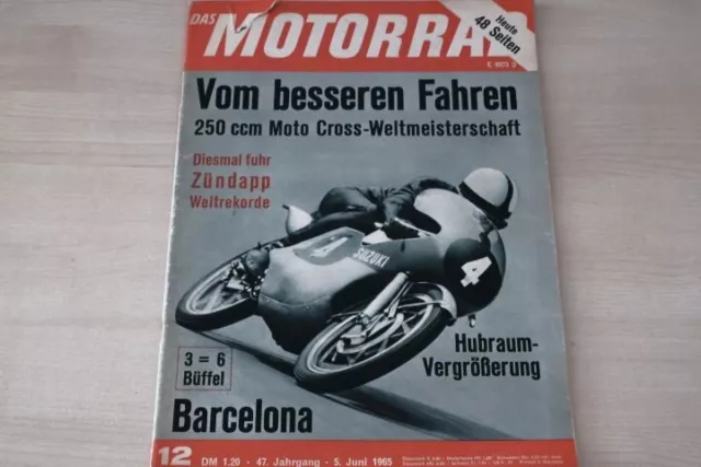 1) Motorrad 12/1965 - Die Zündapp Weltrekorde 196 - Zündapp KS 601 3=6 Gespann