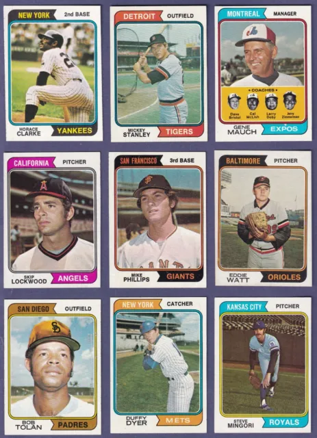 1974 Topps Baseball (529-660) * You Pick * Conditions Listed