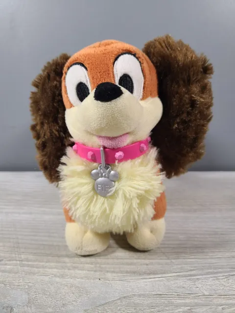 Lady & The Tramp Cute Female Puppy Dog Fifi Collar Plush Doll Disney Store 6"