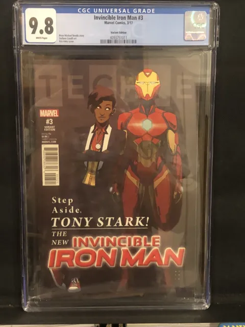 Invincible Iron Man #3 Anka Variant 1st Red/Gold Armor Named Ironheart CGC 9.8