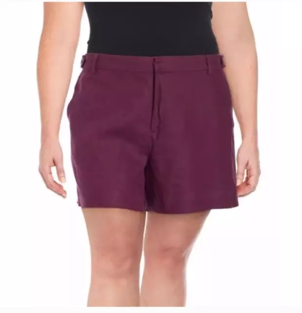 New Womens Lord & Taylor Mulberry Linen Shorts Plus Size 22W $80