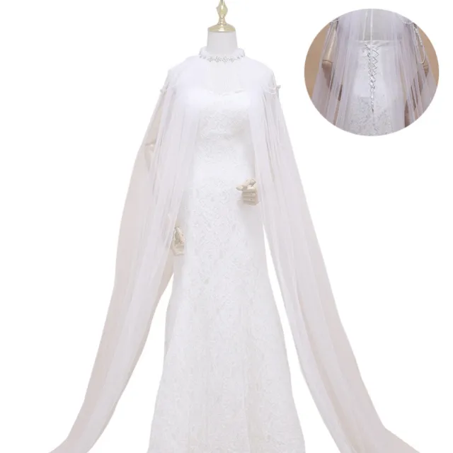 Sheer Wedding Bridal Veils Lace Shawl White European and American