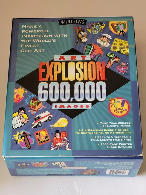Art Explosion 600,000 Images Clip Art Software 29 CDs Windows Complete Big Box