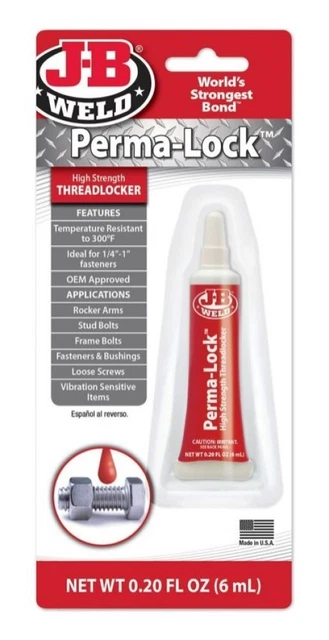 J-B Weld 27106 Perma-Lock Red High-Strength Threadlocker 6 mL.