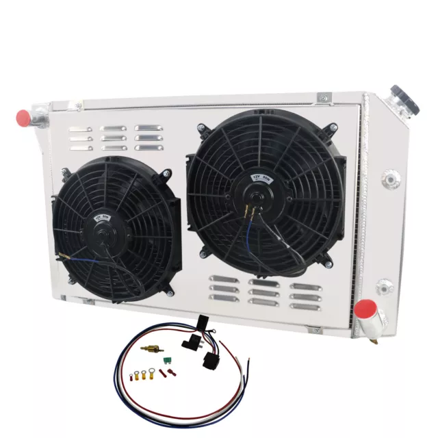 3 Row Aluminum Radiator&Shroud Fan For 1977-1982 Chevy Corvette C3 5.0L 5.7L V8