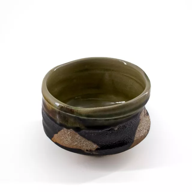 KURO-ORIBE Chawan Matcha-Schale 470 ml Ø 12,5 cm Tee-Schale Keramik Schwarz Beig 3