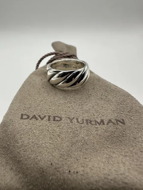 David Yurman Women's 9mm Sculpted Cable Sterling Silver Ring Band Size 6