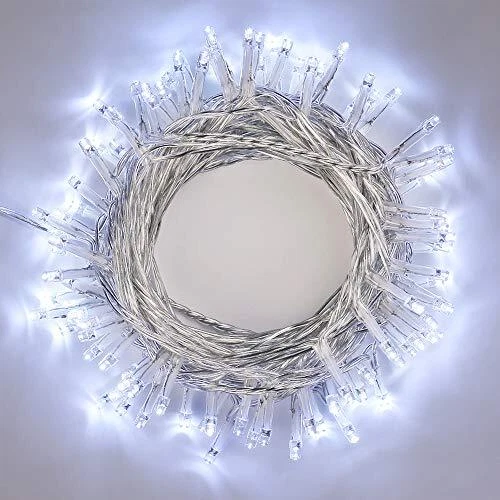 BrizLabs Guirlande Lumineuse 15M 100 LED Blanc Froid Lumières de Noël Intérie...