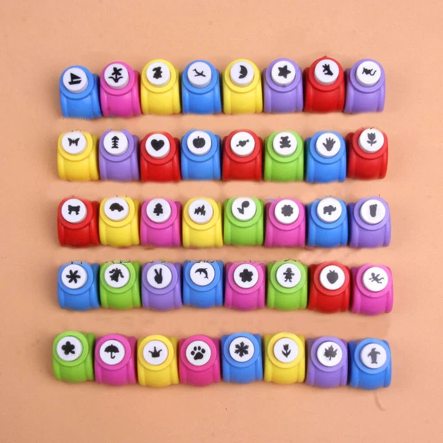 10 piezas niños hazlo tú mismo manual mini papel artesanal punzón en relieve juguete de aprendizaje