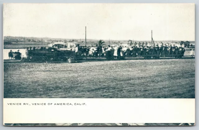 Vintage c1901-1907 PPC Postcard "Venice RY., Venice of America, California" Rail