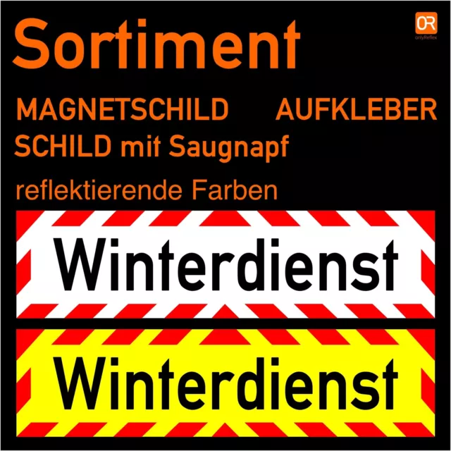 Winterdienst Sortiment (Aufkleber, Magnetschild, Schild mit Saugnapf)