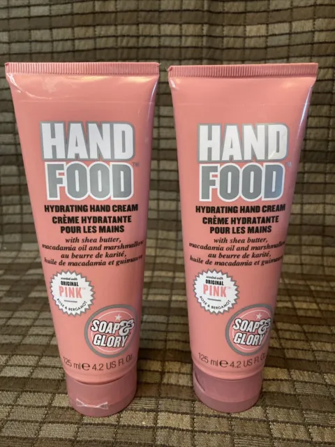 Soap & Glory Hand Food Hydrating Hand Cream Original Pink  4.2 oz LOT OF 2. New