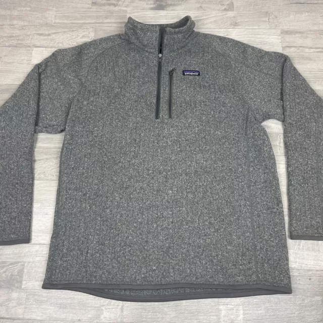 Patagonia Better Sweater Size Large Gray 1/4 Zip Pullover Sweater Cozy EUC