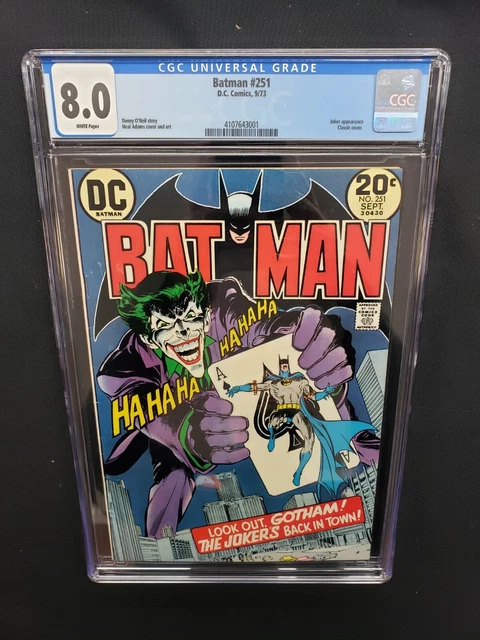 Batman #251 Classic Neal Adams Joker Cover  DC 1973 CGC Graded 8.0