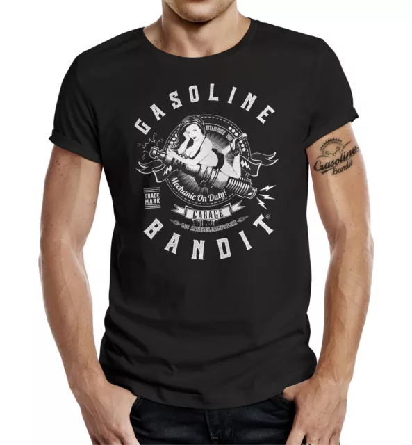 GASOLINE BANDIT T-Shirt Mechanic on duty Zündkerze Garage Shirt S - 4XL