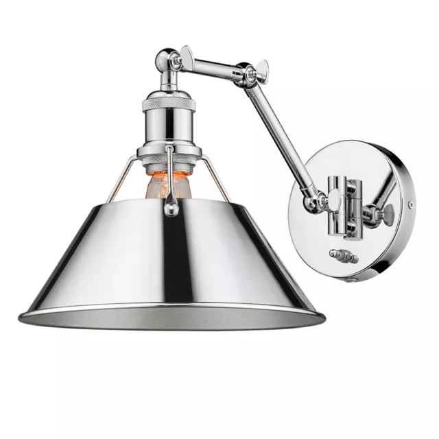 Golden Lighting Orwell Articulating 1 Light Wall Sconce with Chrome Shade