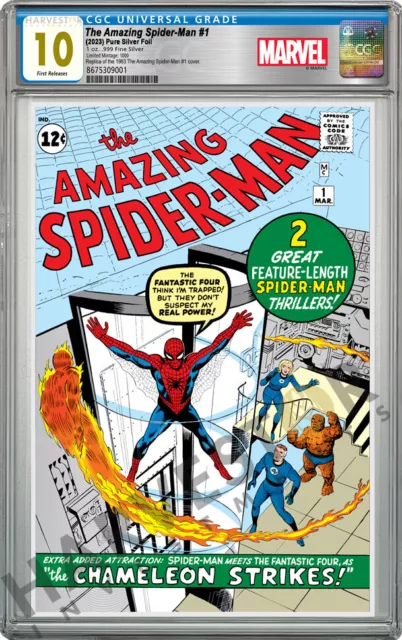 Marvel Comics: Spider-Man #1 - 1 Oz Silver Foil - Cgc 10 Gem Mint First Release