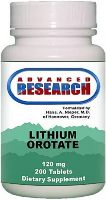 NCI Advanced Research Dr. Hans Nieper Lithium Orotate Tablets, 120 mg, 200 Count