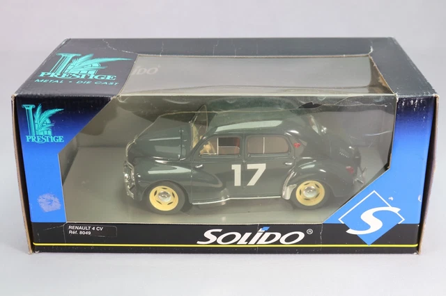 LJ304 SOLIDO PRESTIGE 8049 1/18 Renault 4CV WRC 4ème Tour de France Auto 17 vert