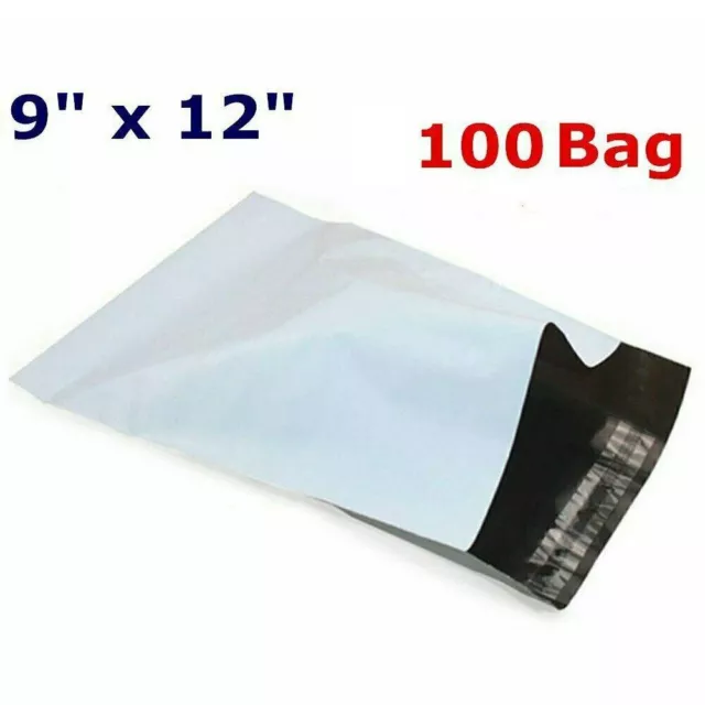 100 9'' x 12'' Poly Mailers Bags Self Sealing Shipping Mailing Envelopes Plastic