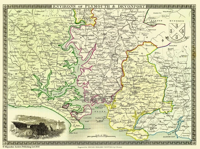 Mappa Di Plymouth E Devonport Del 1836 – Puzzle 1000 Pezzi JHG Da Collezione