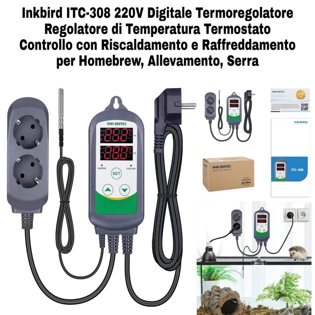 Inkbird ITC-308 Regolamento Di Temperatura Digitale Italia