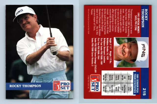 Rocky Thompson #215 PGA Tour 1992 Pro Set Trading Card