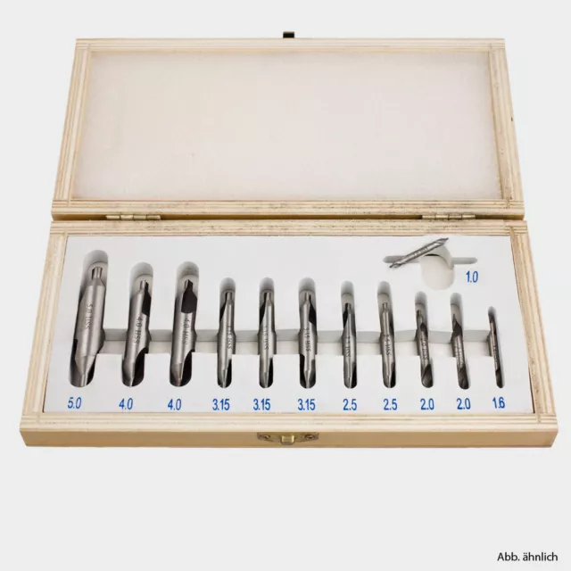 Zentrierbohrer - Set 12-teilig, 1-5mm, 60° Zentrierer HSS_Senker_Bohrer_Drill