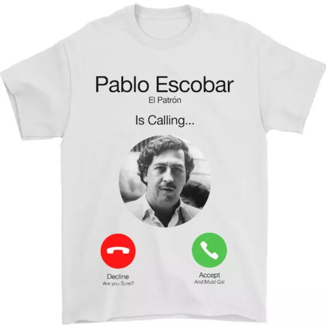 T-shirt da uomo Pablo Escobar El Patron Is Calling 100% cotone