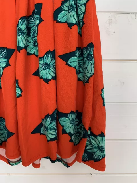 Abito floreale LulaRoe Amelia da donna arancione verde con tasche taglia XXS 2XS 2