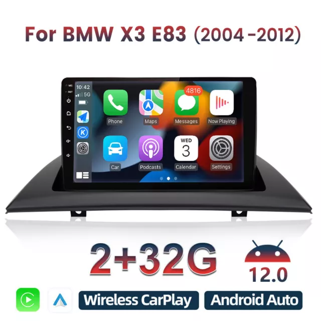 For BMW X3 E83 2004-2012 Android 12 Car Radio GPS Sat Nav BT 2+32GB CarPlay DAB+
