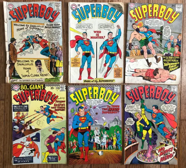 DC Comics Superboy lot - 107 119 124 138 139 141 - silver age 1963-1967 - Krypto