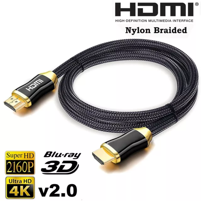 Premium HDMI Cable v2.0 Ultra HD 4K 2160p 1080p 3D High Speed Ethernet (3-10ft)