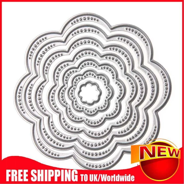 7-teiliges/Set Blumenkreise Metall Schneiden Stanzformen Schablonen zum Selbermachen Sammelalbum