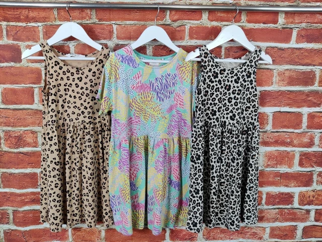 Pacchetto Abito Estivo Ragazze Età 7-8 Anni Next H&M Jersey Bambini Leopardo 128Cm