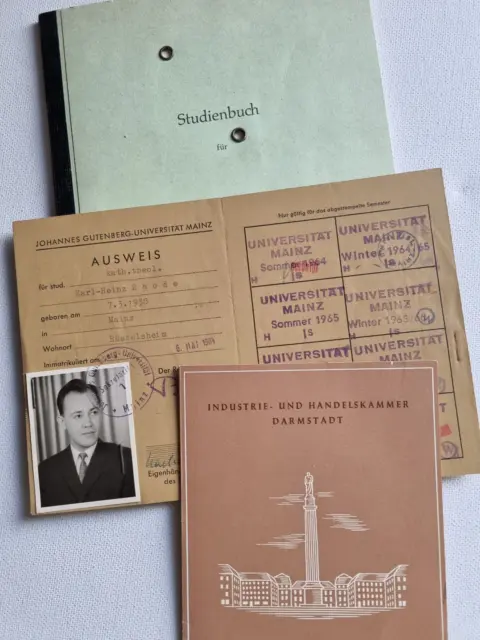 (713)  Studienbuch Theologie Gutenberg Universität Mainz 1964 mit Ausweis