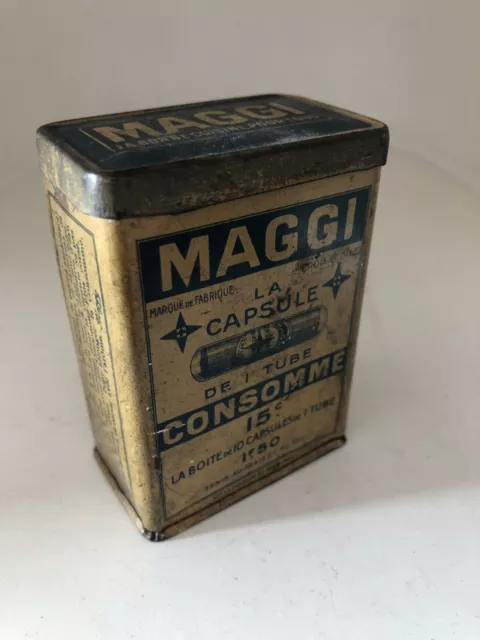 Ancienne boite publicitaire MAGGI  en métal  Déco Vintage