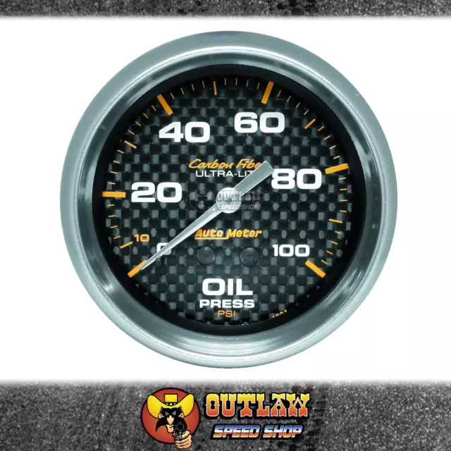 Autometer Gauge Oil Pressure Carbon Fibre 2-5/8" 0-100 Psi - Au4821