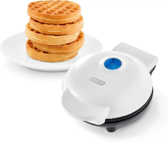 Holstein Housewares Personal/Mini Waffle Maker, Non-Stick Coating, Mint -  4-inch Waffles in Minutes 
