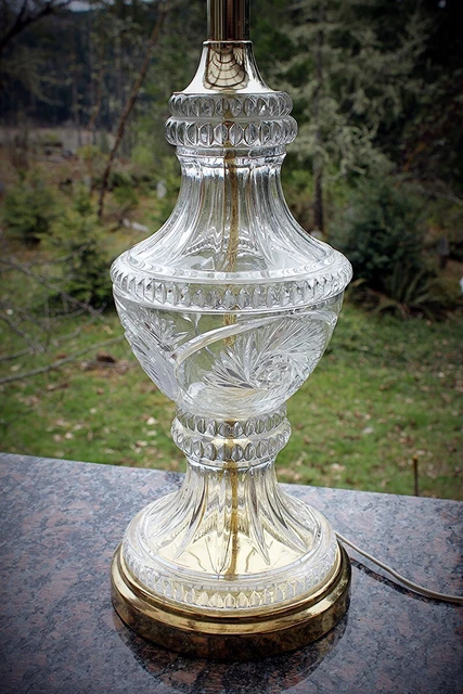 Vintage lead crystal table deals lamps